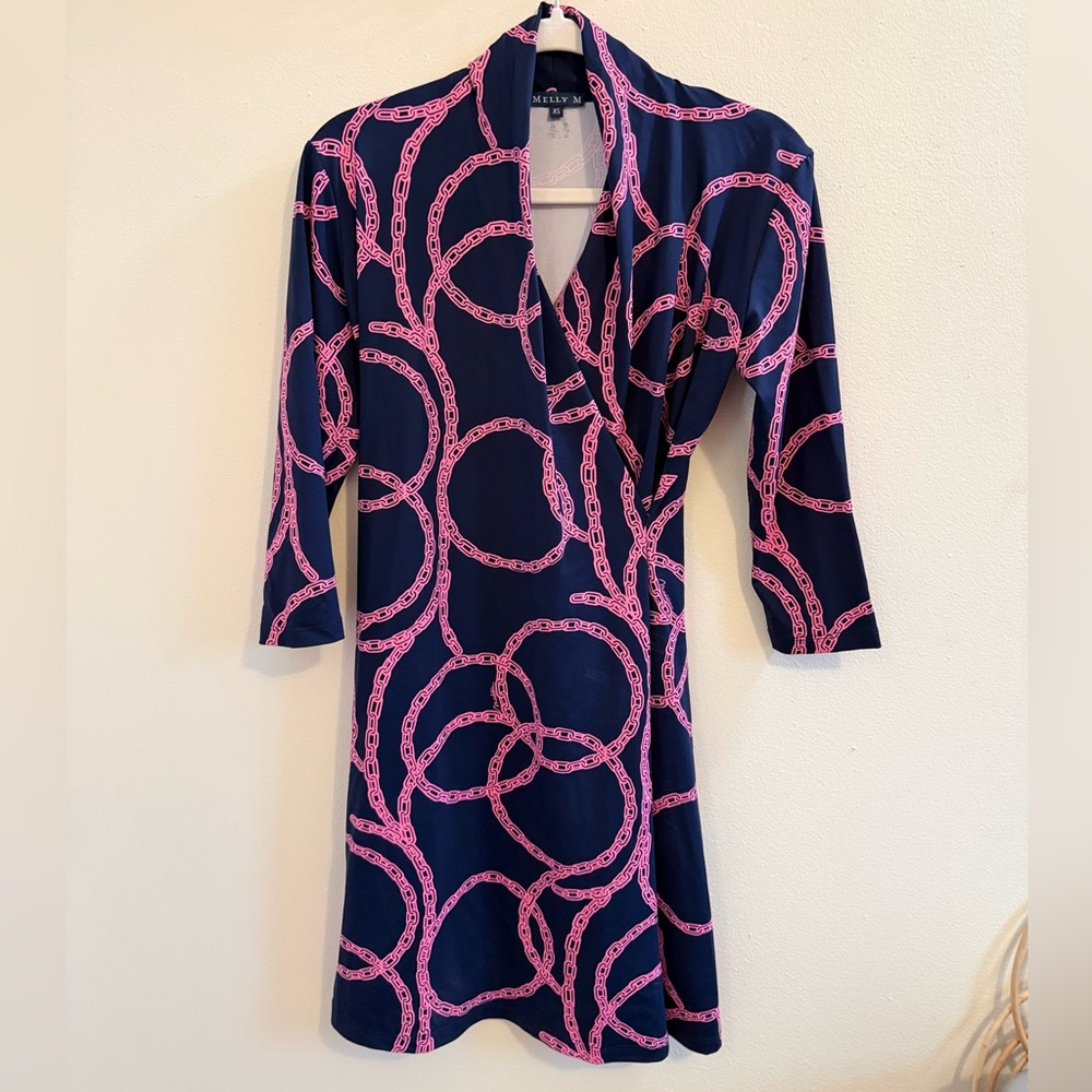 Melly M Chain-Print Wrap Dress